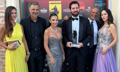 Annie Bezikian, Beppe Convertini, Elettra Lamborghini, Andrea Iervolino, Giorgio Armaroli, Tatiana Luter mostra del cinema venezia ph press